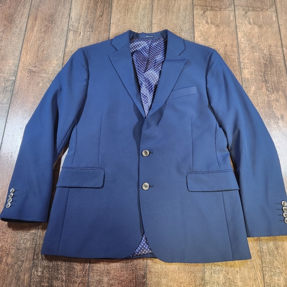 Stafford Performance Travel Blazer Men's 42S Blue Lightweight Stretch Sport Coat - Picture 2 of 9